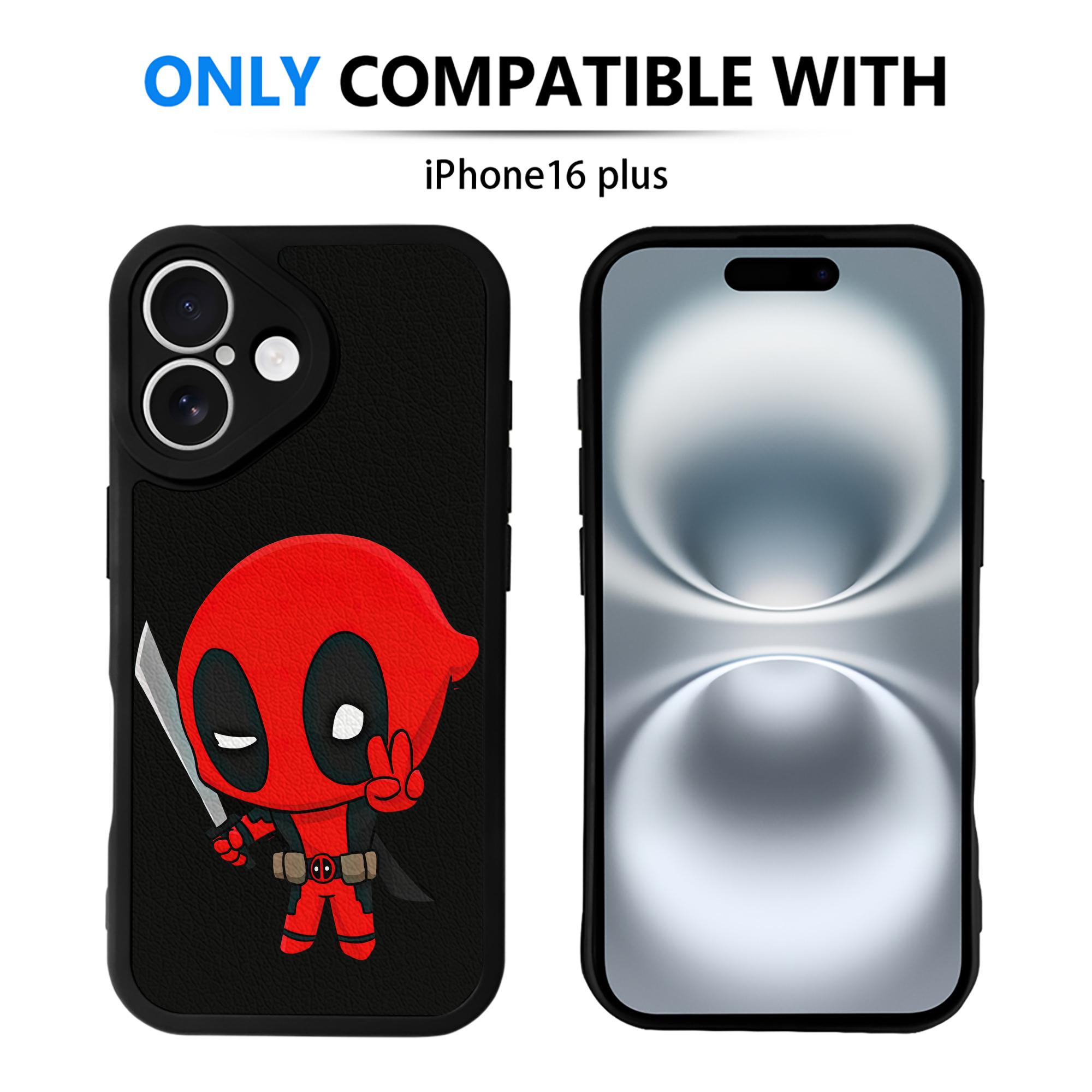 （画像用） Deadpool デッドプール 【iPhone 16シリーズ対応】シリコンスマホケース（レザー調） 材質：シリコン
